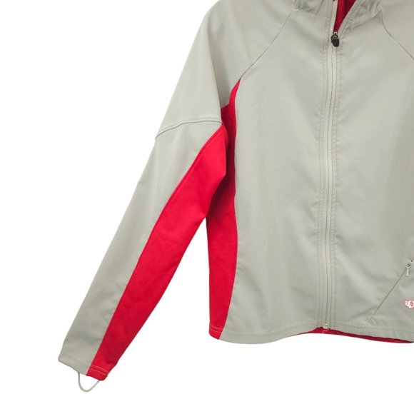 Pearl Izumi Full Zip Cycling Jacket Womens Size M Thumb Loop Sleeves Gray Red - Picture 11 of 16